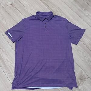 Chase 54 Men’s XL Purple Performance Golf Polo Shirt Micro Check